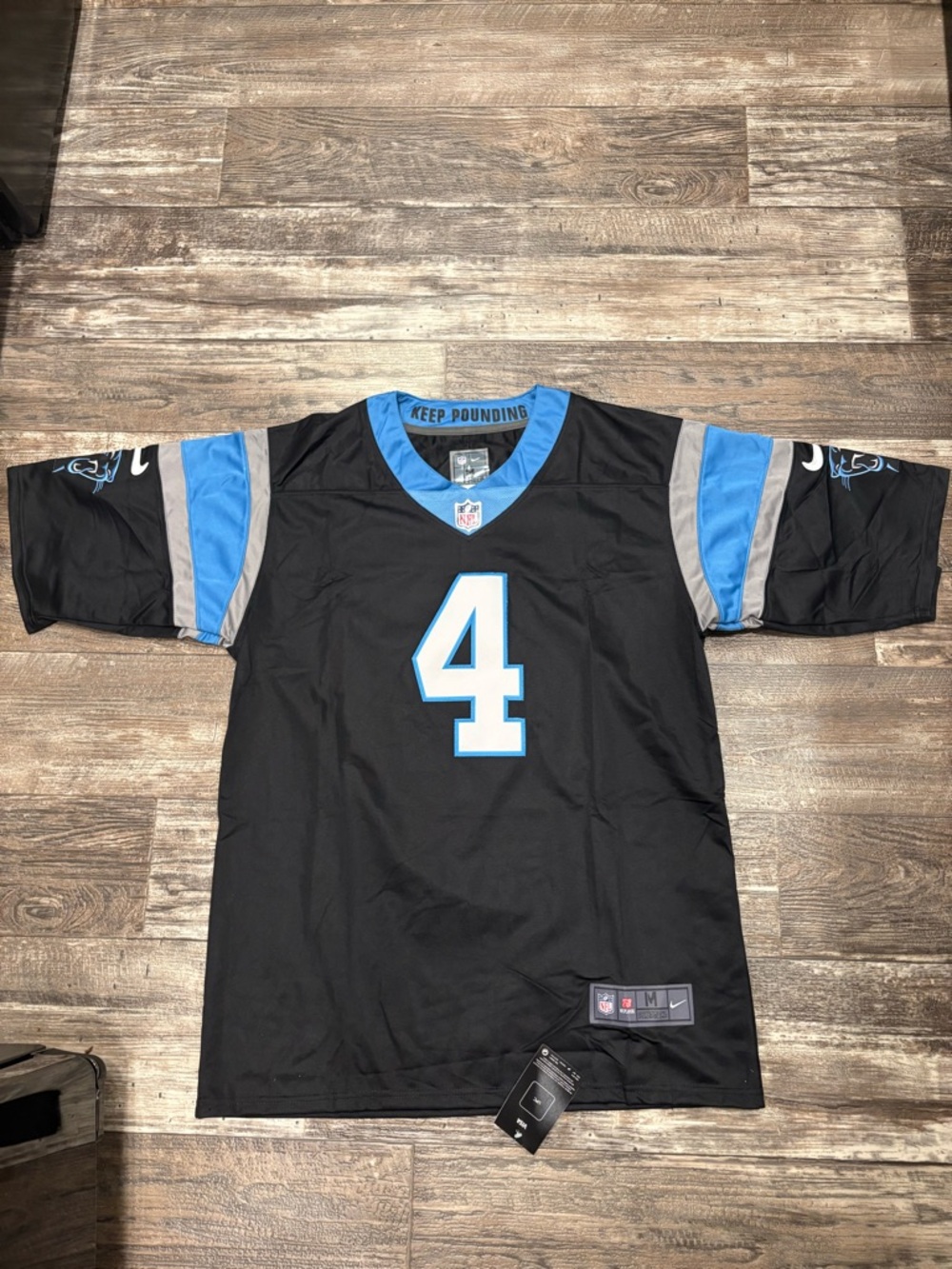 Tetaroia McMillan (sz below) black Carolina panthers football jersey